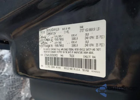 2006 Dodge Dakota Slt z USA, uszkodzony, nr VIN 1D7HW48J56S563053